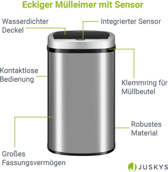 Actual product image Juskys Automatischer Mülleimer mit Sensor (60 l)