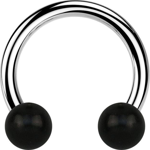 Immagine prodotto Star Piercing Bilanciere circolare in argento con due sfere di corno nero (senza ottone)
