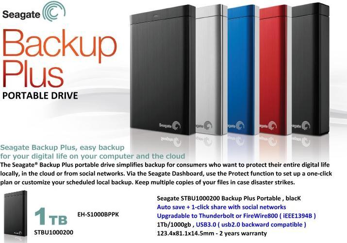Productafbeelding Seagate Backup Plus Draagbaar (1 TB)