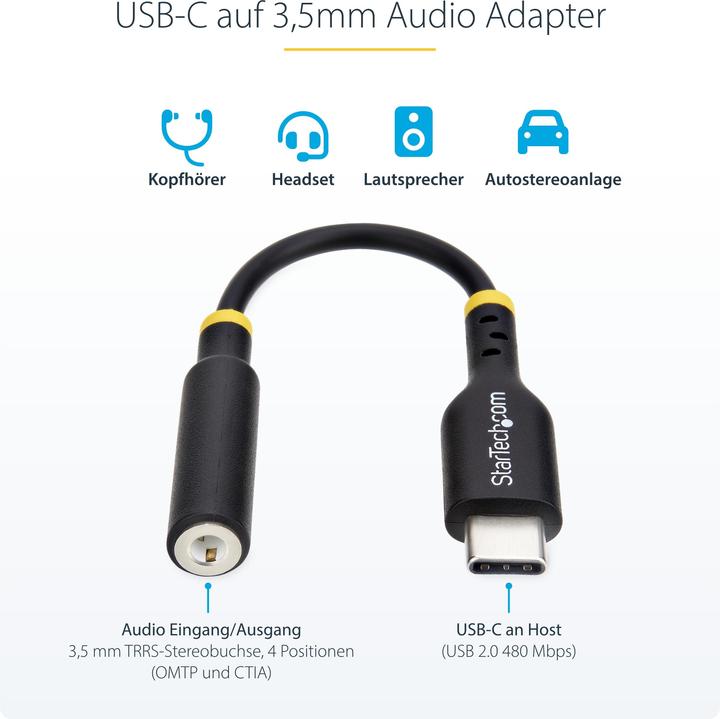 Actual product image StarTech Adap USB-C to 3.5mm Audio (M/F)