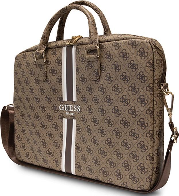 Produktbild Guess PU 4G bedruckte Streifen-Computertasche 15|16" Braun (16", Universal)