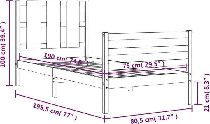 Actual product image VidaXL Addy (75 x 190 cm)