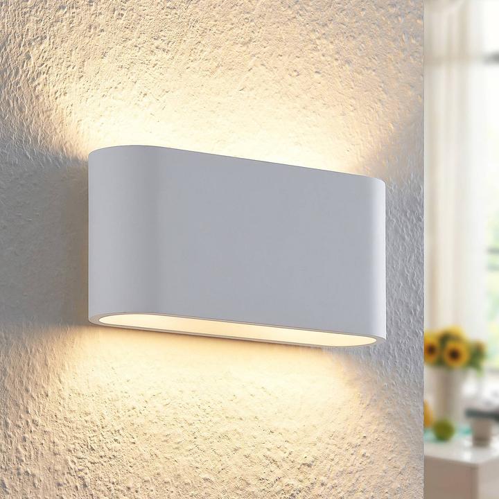Produktbild Lindby Mavora Wandleuchte aus Gips, abgerundet (G9)