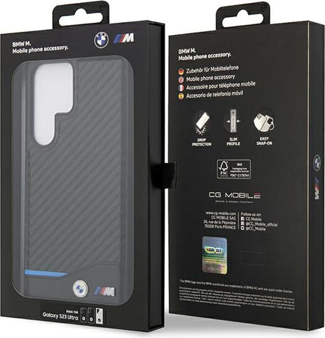 Immagine prodotto BMW BMHCS23L22NBCK S23 Ultra S918 czarny/nero Pelle Carbonio (Samsung Galaxy S23 Ultra)
