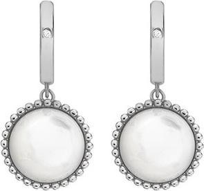 Hot Diamonds Silver earrings with diamonds and pearls Most Loved DE740