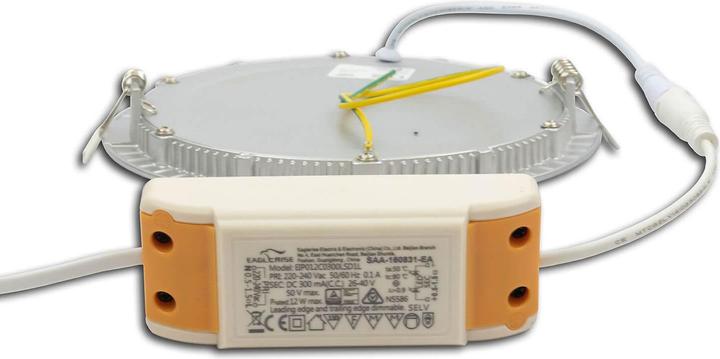 Produktbild Isoled LED Downlight, 12W, rund, ultraflach, silber, warmweiss, dimmbar