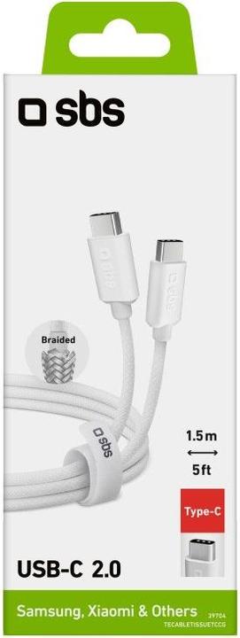 Image du produit SBS Connecteur USB-C vers USB-C gris (1.50 m, USB 2.0)