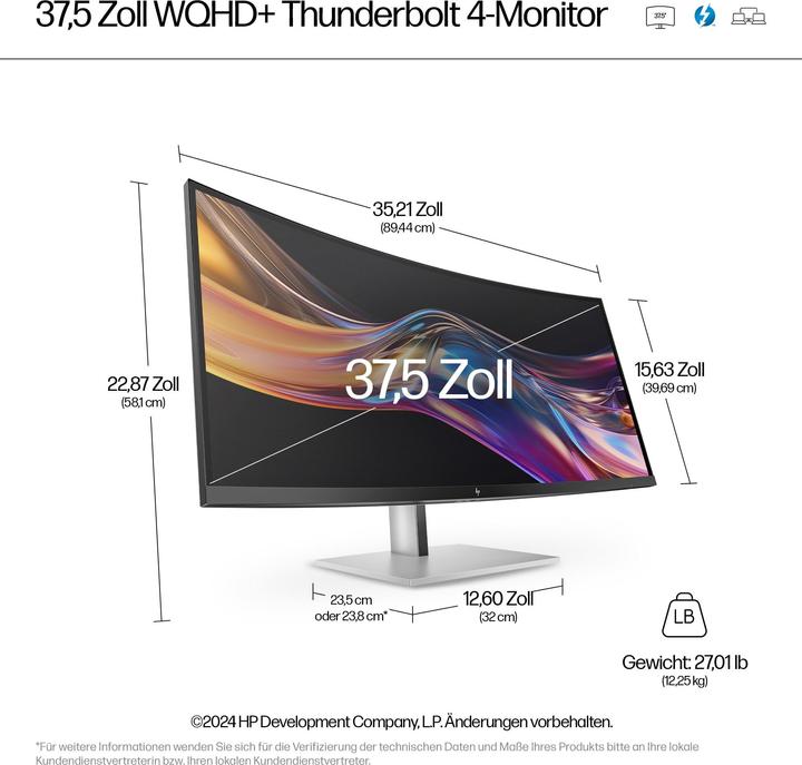Actual product image HP 738pu (3840 x 1600 pixels, 37.50")