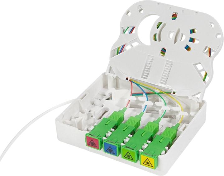 Produktbild LogiLink FTTH-Spleiábox, 4x SC/APC, 20 m Verlegekabel, weiá (Spleissbox)