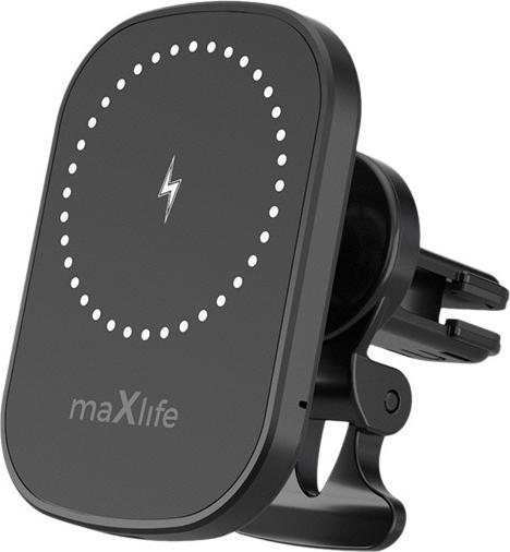 Maxlife car holder for air vent MXCH-16 magnetic with wireless charging black 15W