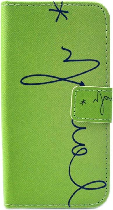 Produktbild König Design Handyhülle Tasche für Handy Alcatel OneTouch Fire E Schriftzug Laugh / Lachen Grün (Alcatel One Touch Fire)