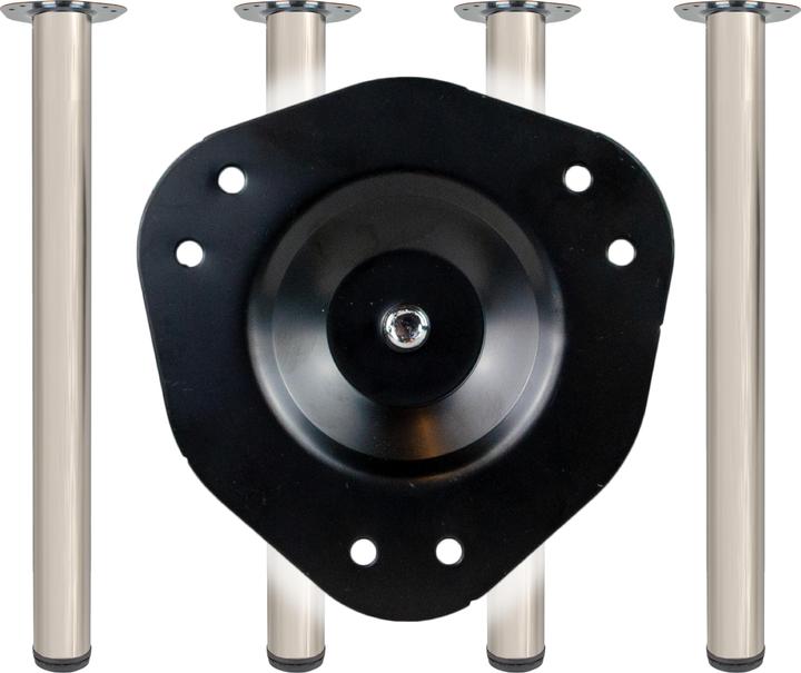 Produktbild BMB Tischbein-Set Edelstahl-Effekt 60 mm Höhe 870 mm Platten-Befestigung