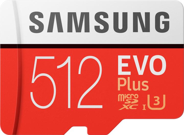 Image du produit Samsung Evo+ microSD UHS-I (512 Go, microSDXC, U3, UHS-I)