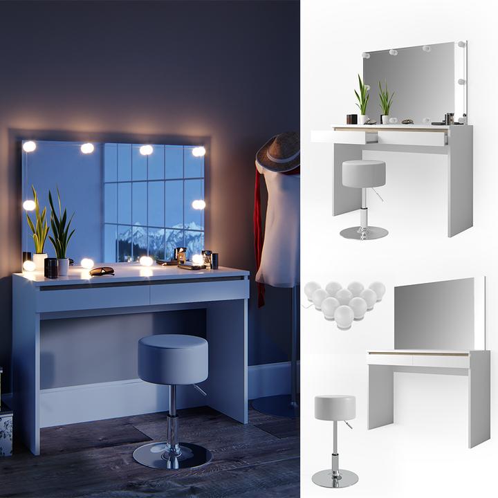 Produktbild Vicco Emma mit Hocker und Beleuchtung (120 x 42 x 83 cm)