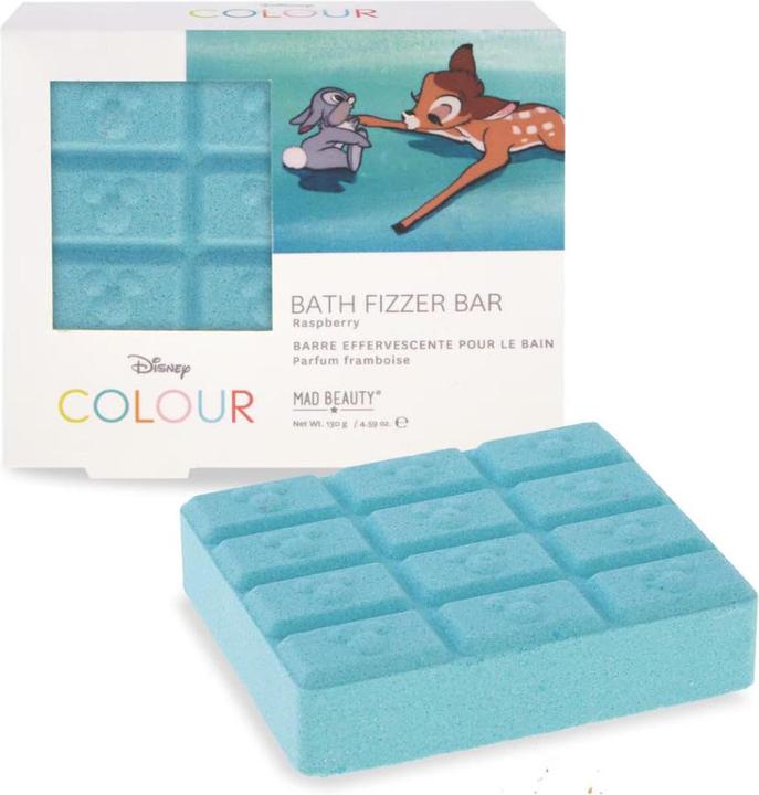 Actual product image Mad Beauty Sparkling bath bomb in the shape of a chocolate table Colour Bath Fizzer Bar Bambi 130 g (Bath truffles)