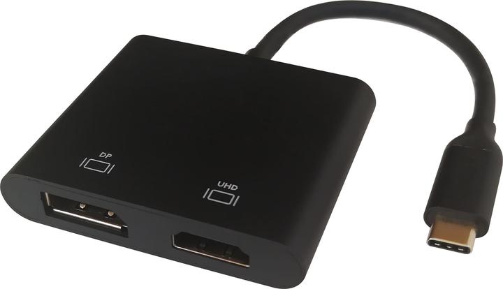 Produktbild Deltaco USB-C MST HUB, 2x 4K/60Hz, HDMI + DP (USB-C, 2 Ports)