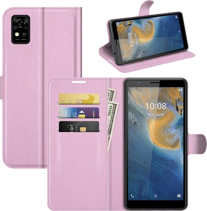 Produktbild König Design Hülle Handy Schutz für ZTE Blade A31 Case Flip Cover Tasche Etuis Bumper Rosa (ZTE Blade A31)