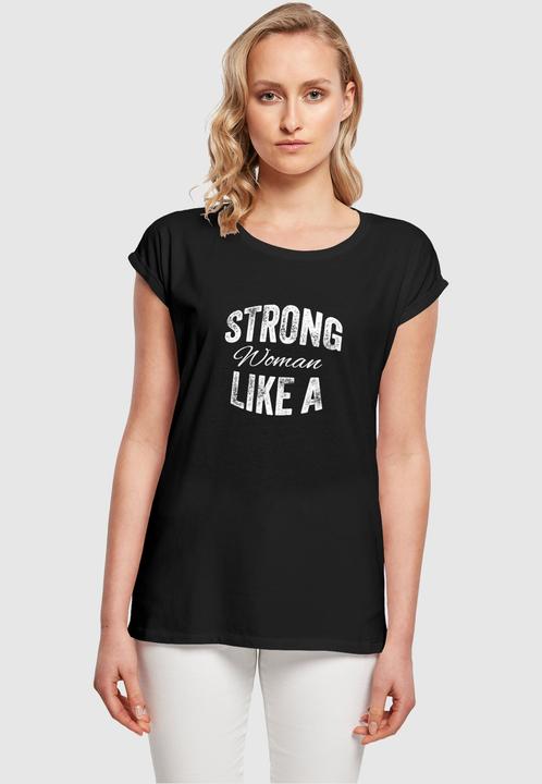 Produktbild Merchcode Ladies WD - Strong Like A Woman Extended Shoulder Tee - 113565 (XL)