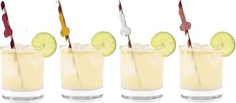Actual product image Little Genie Productions Glitterati Penis, Party Cocktail Straws