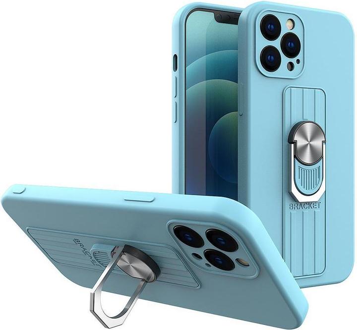 Image du produit Hurtel Ring Case étui en silicone avec grip et support pour iPhone 11 Pro bleu clair (Apple iPhone 11 Pro)