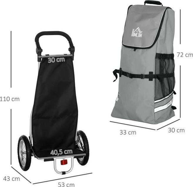 Produktbild Swisshandel24 2 in 1 Lastenanhänger Einkaufstrolley für Einkaufswagen Fahrradanhänger Transportanhänger mit Verbin