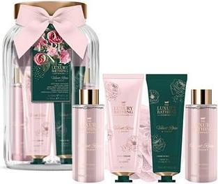 Produktbild Grace Cole Körperpflege-Geschenkset im Glasgefäss Rose Pfingstrose 5 Stück (Körperpflegeset)