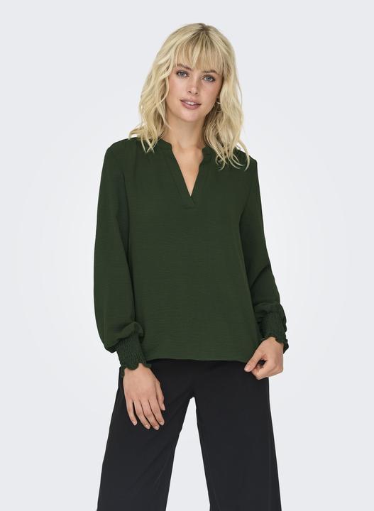 Produktbild Only Normal geschnitten Rundhals Gesmokte Ärmelbündchen Voluminöser Armschnitt Top Top (XS)