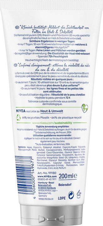 Produktbild NIVEA Q10 Straffend + Anti-Falten Hals & Dekolleté Creme (Körpercreme, 200 ml)