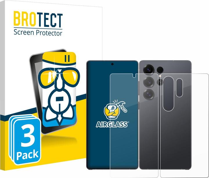 Productafbeelding BROTECT Schutzglas Schutzfolie Displayschutz Display Schutz Glas Folie klar (3 Stuk, Samsung Galaxy S25 Ultra)