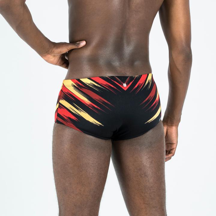 Actual product image Nabaiji Badehose Slip Herren Kastenform - 900 Blast schwarz/rot (38)
