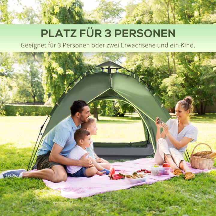 Produktbild Outsunny Doppelzelt Campingzelt (Kuppelzelt, 3.80 kg, 3 Personen)