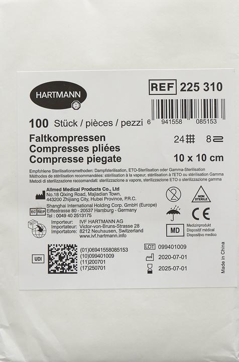 Actual product image IVF Hartmann Faltkompresse Typ 24 10x10cm 8 fach