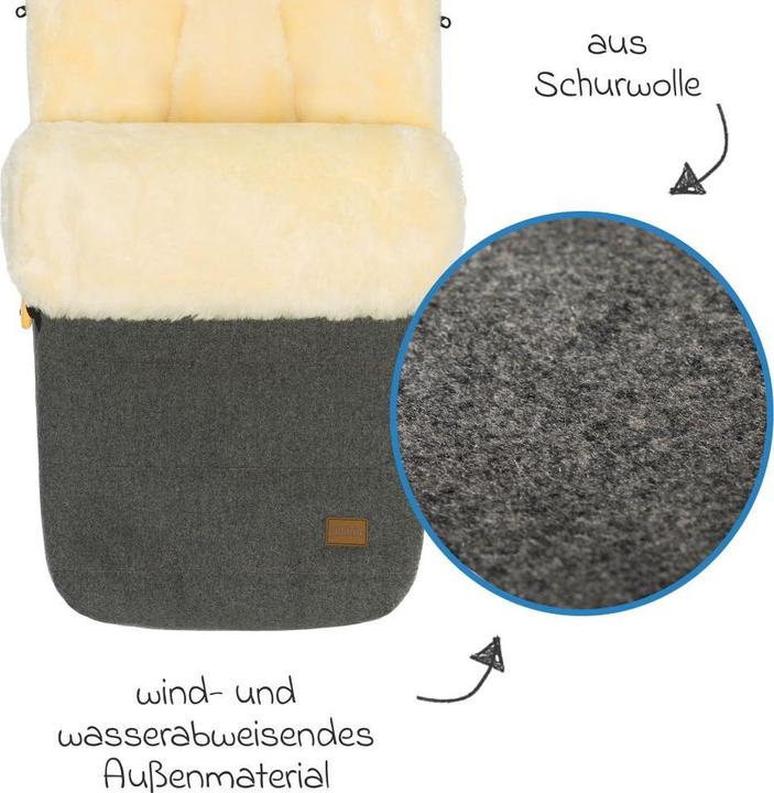 Actual product image Fillikid Fusssäcke für Kinderwagen & Buggys Lammwoll-Fusssack Bernina Wool für Buggy