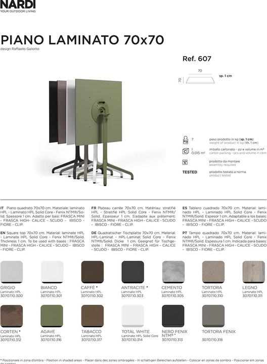 Produktbild Nardi P. LAMINATO 70X70 (70 x 70 cm)