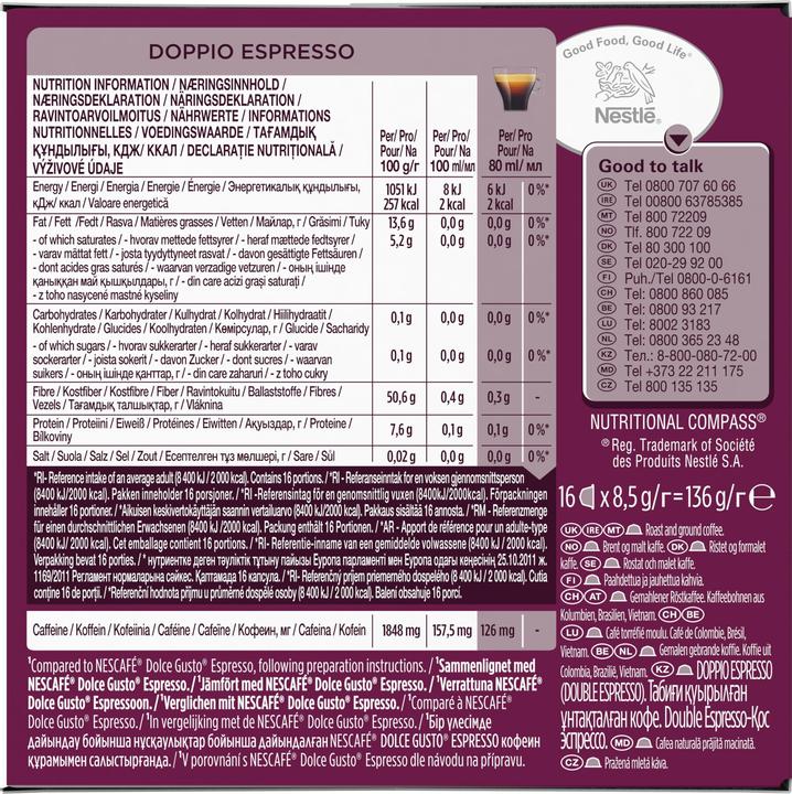 Produktbild Nescafé Doppio Espresso (16 x Port.)