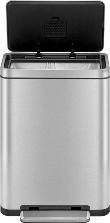 Produktbild EKO Treteimer X-Cube Tretmülleimer rechteckig 30 L Edelstahl mit extra breitem Pedal, gedämpftem De (30 l)