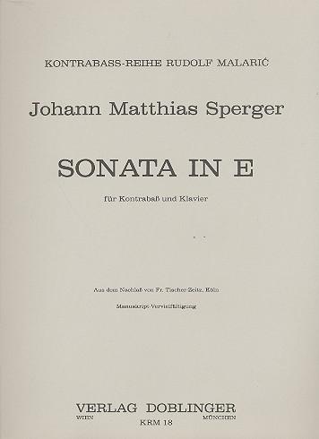 Produktbild Sonate E-Dur für Kontrabass und Klavier