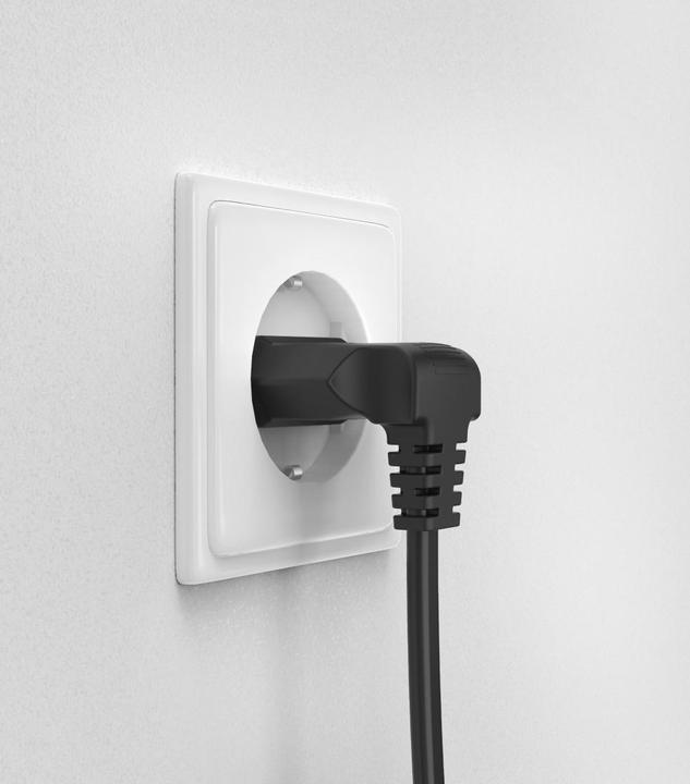 Produktbild Hama Netzkabel, beidseitig gewinkelt, Euro-Stecker, Doppelnut/C7, 3 m, Schwarz (3 m)