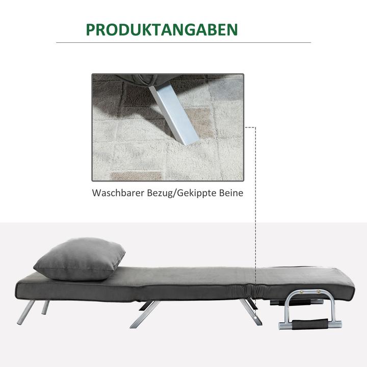 Produktbild Homcom Schlafsessel mit Rückenkissen und Bettfunktion