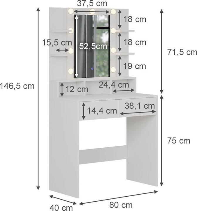 Actual product image Vicco Taylor (80 x 40 x 146.5 cm)