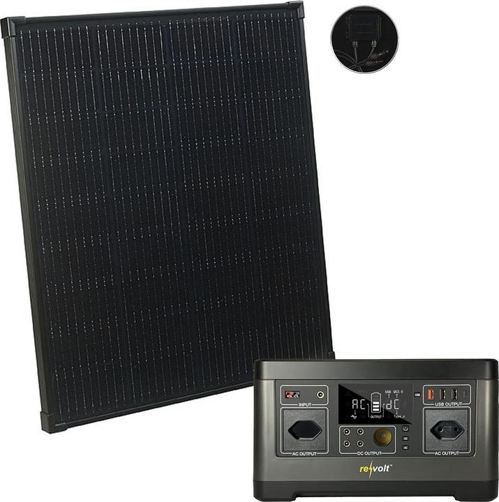 Produktbild Revolt Powerstation & Solar-Konverter mit 110-W-Solarpanel, 140Ah/520Wh, 500W