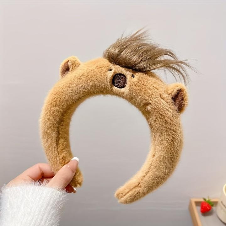 Actual product image Activity Board Plüsch-Haarband Capybara High Crown Stirnband Niedliche Cartoon Kopfbedeckung Herbst und Winter