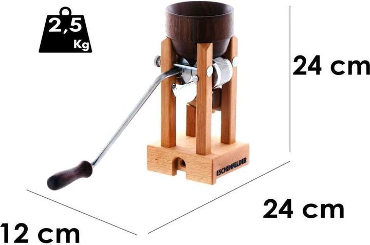 Immagine prodotto Eschenfelder Frantumatore manuale di cereali in legno di noce con rulli in acciaio inox