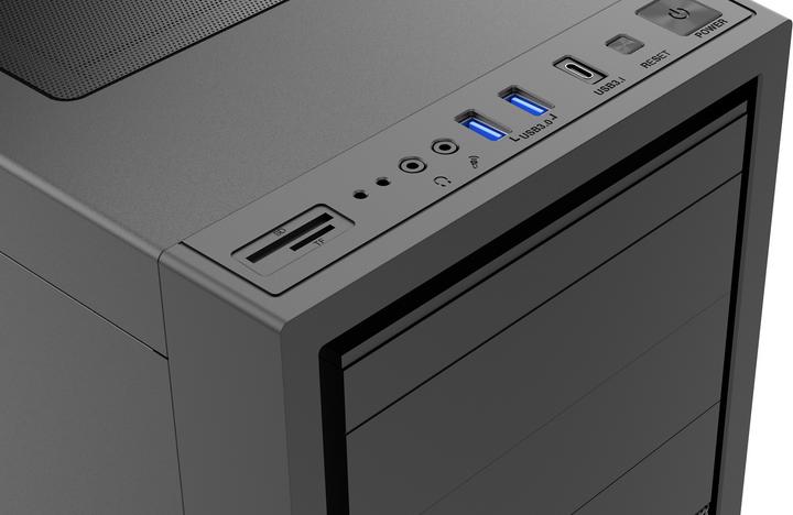 Actual product image Gembird Fornax K500 ATX Computer Case Midi Tower Black (mATX, ITX, ATX, E-ATX)
