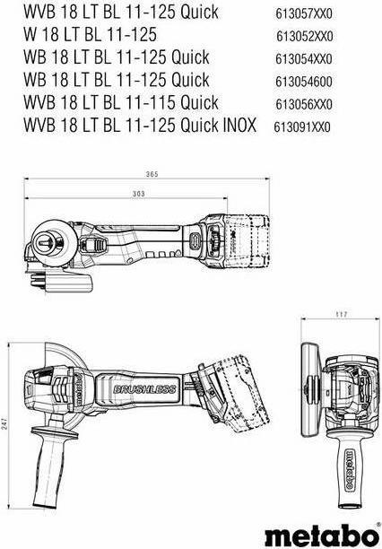 Image du produit Metabo Meuleuse d'angle sans fil W 18 LT BL 11-125 (125 mm)