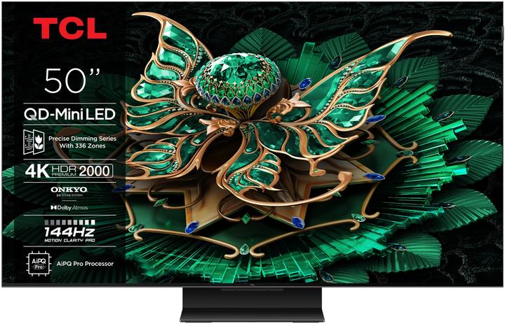 Immagine prodotto TCL Serie C7K Smart TV QD-MiniLED 4K 50" 50C7K, audio Onkyo 2.0, Dolby Vision IQ & Atmos, Google TV (50", Mini-LED, 4K, 2025)