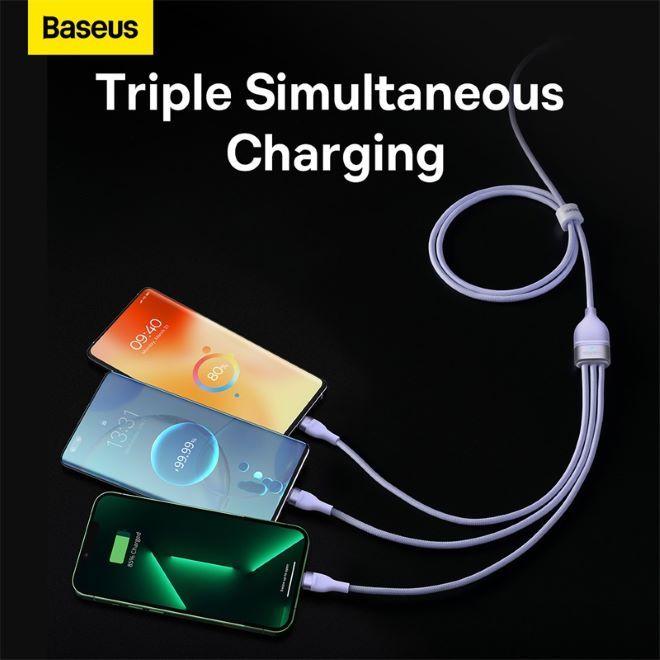 Image du produit Baseus USB C – USB C/Lightning/Micro USB (1.50 m, USB 3.2 Gen 1, 100 W)