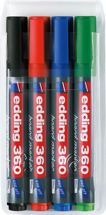 Edding Whiteboard-Marker 360 (Mehrfarbig, 3 mm, 4 x)