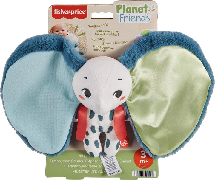 Produktbild Fisher-Price Planet Friends Riesenohr Elefant sensorisches Spielzeug für Neugeborene, Plüsch-Elefant für Neugebor (18.40 cm)