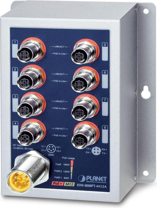 Planet IP50 Ind 8-P 10/100TX M12
